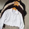 #047 Camisa crop lino