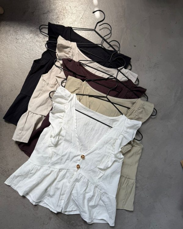 art.159 Blusa de lino con volados