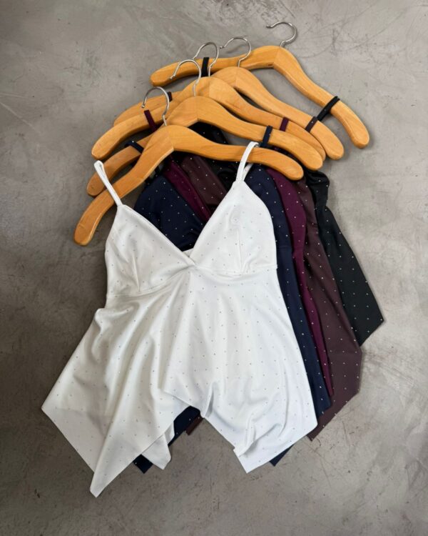 art.166 Top micro strass c/volados