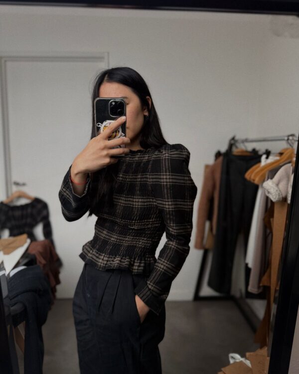 art.184 Blusa viyela con frunce