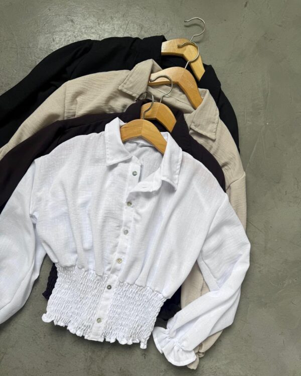 #187 Camisa con cintura frunce