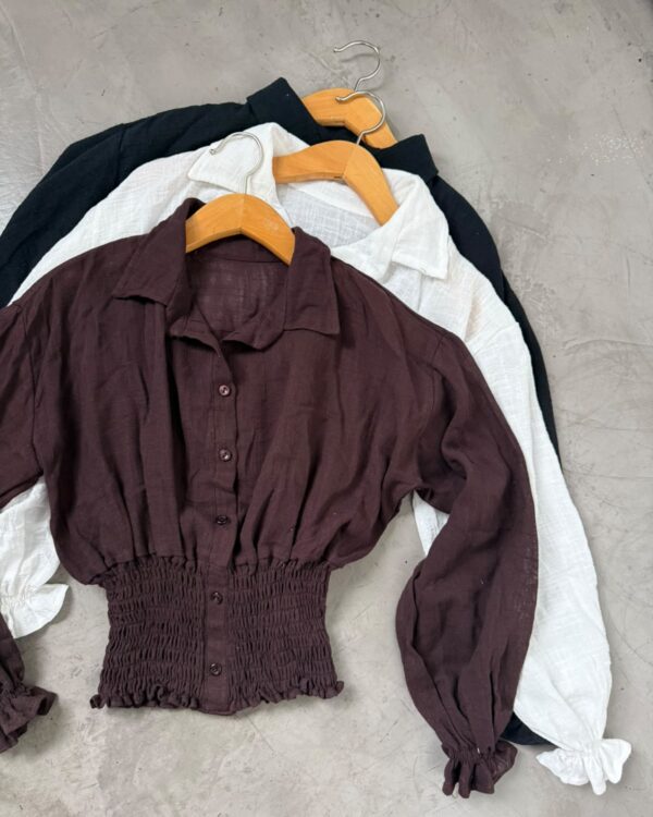 #187 Camisa con cintura frunce