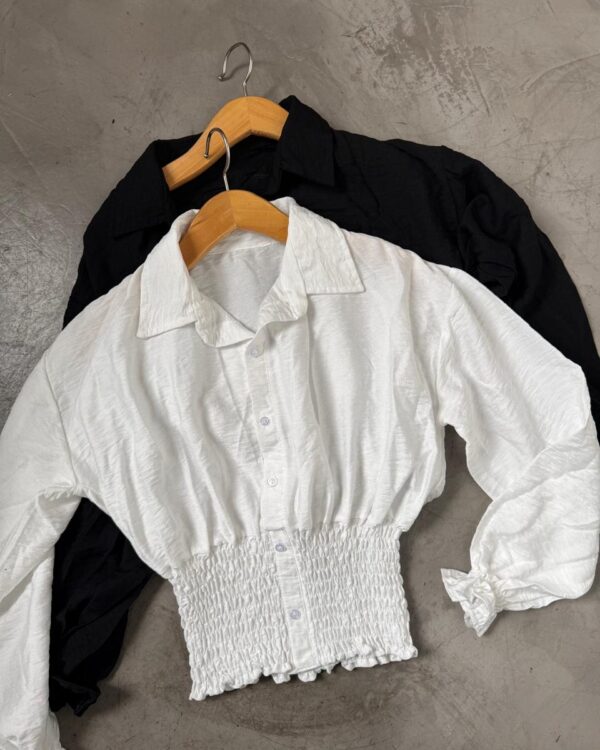#187 Camisa con cintura frunce